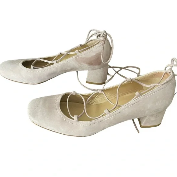 Stuart Weitzman Cordon Lace Up Suede Pumps - Picture 7 of 11